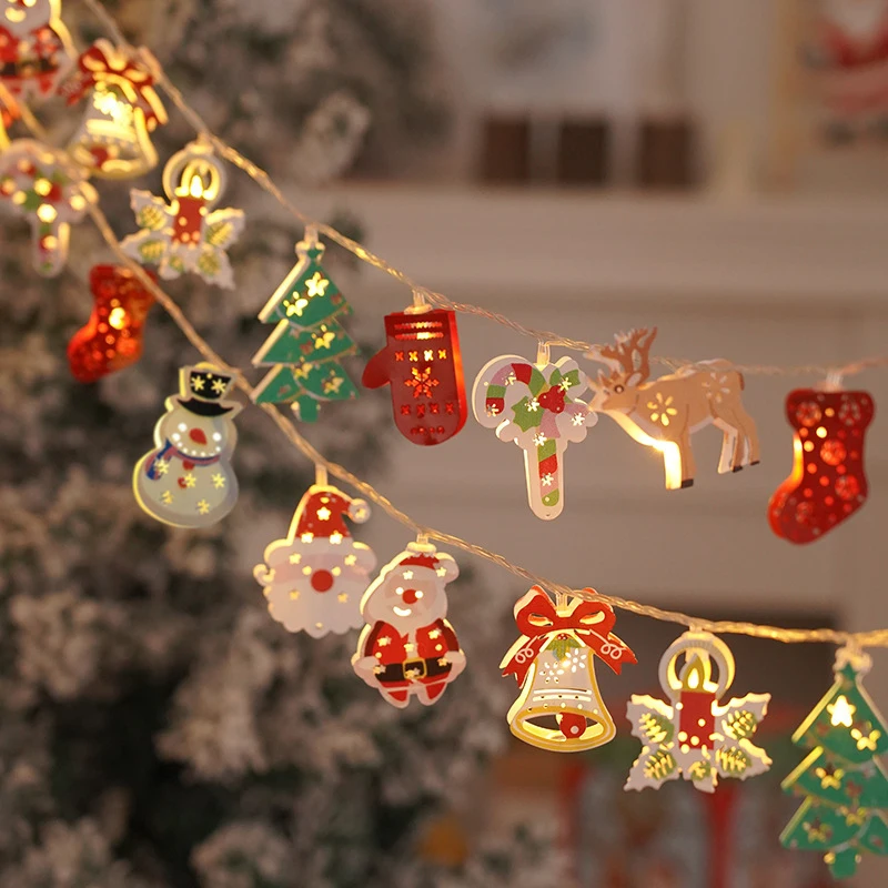 Christmas Tree LED String Light 1.5M 10LED Xmas Hanging Lamp Fairy Light Garland Home Decoration Ornament 2024 New Year Gifts