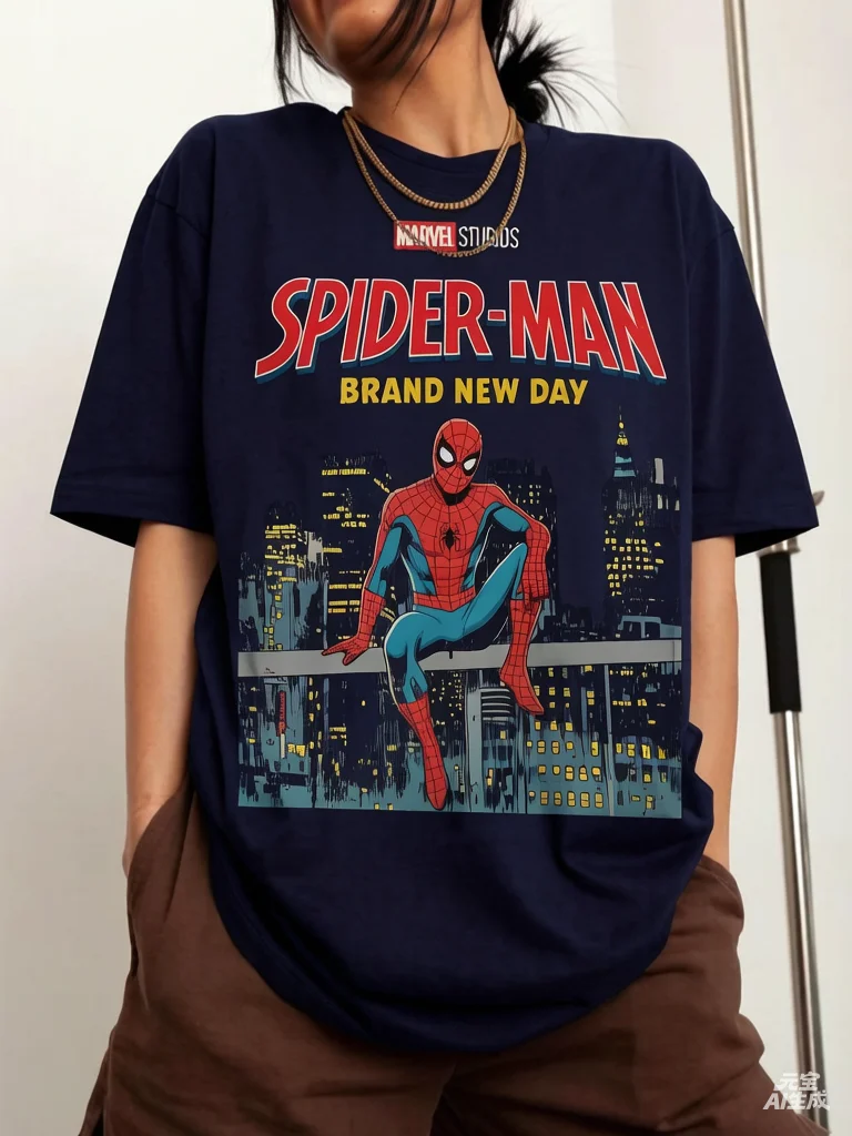 2026 New Movie Spider-Man Brand New Day Tom Holland Retro Print T Shirt Men Women Y2K Harajuku Loose Casual Tee Street Fashion view 6