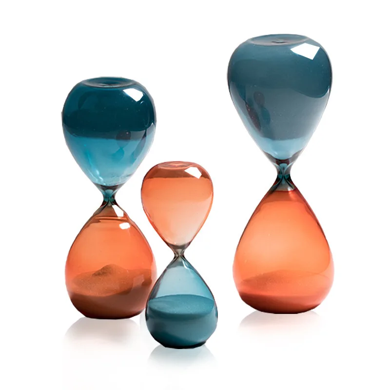 Nordic Creative Two-color Hourglass Ornament 5/15/30 Minute Timer Minimalist Style Jump Color Hourglass Home Decoration