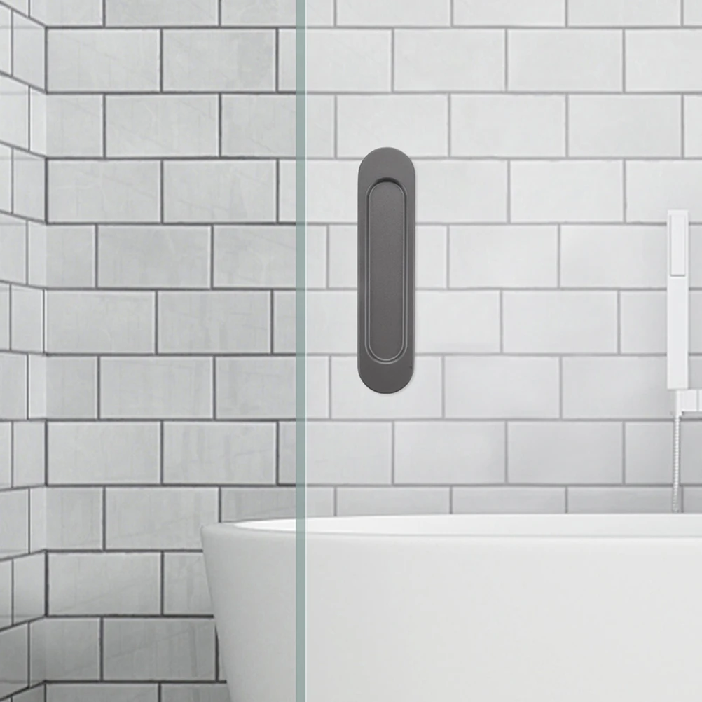 

4pcs Door H Pulls Modern Self Stick Cabinet Hardware Shower Sliding Door H Flush Pocket Sliding Barn Glass Doors