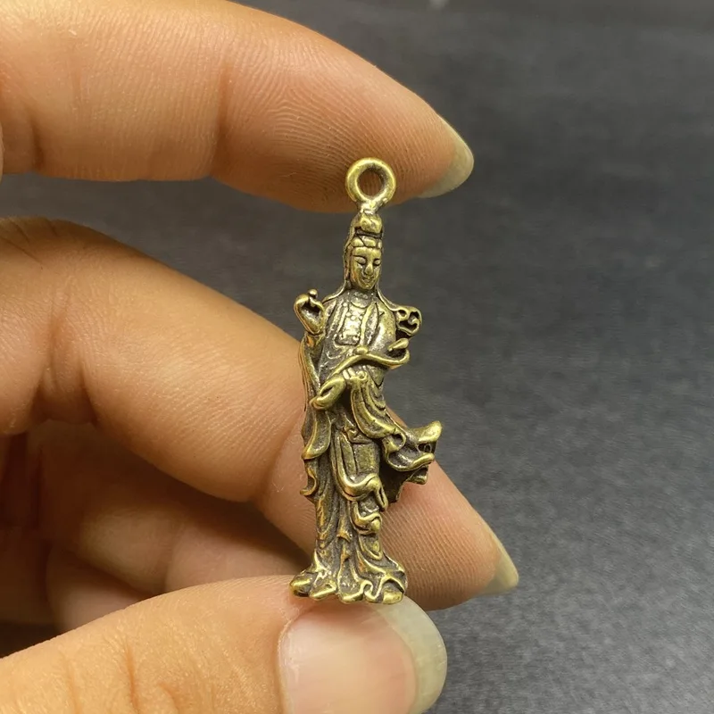 Wholesale Two Pieces Price Device Huang Caishen Avalokitesvara Mini Keychain Pendants Pendant Pure Copper