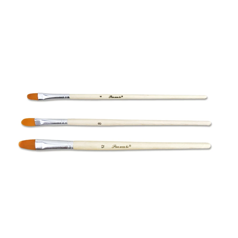 6 Pcs Watercolor Brushes Nylon Bristles Painting Drawing Set Gel Pen Child Art Supplies Wooden Handle Safe Face Painting