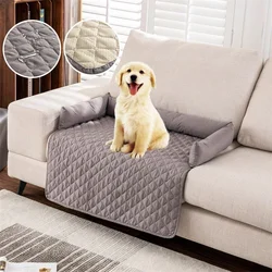 Waterproof Pet Sofa Mat Plaid Large Dog Pad with Neck Pillow Dog Cat Anti-slip Couch Slipcover for Living Room Home