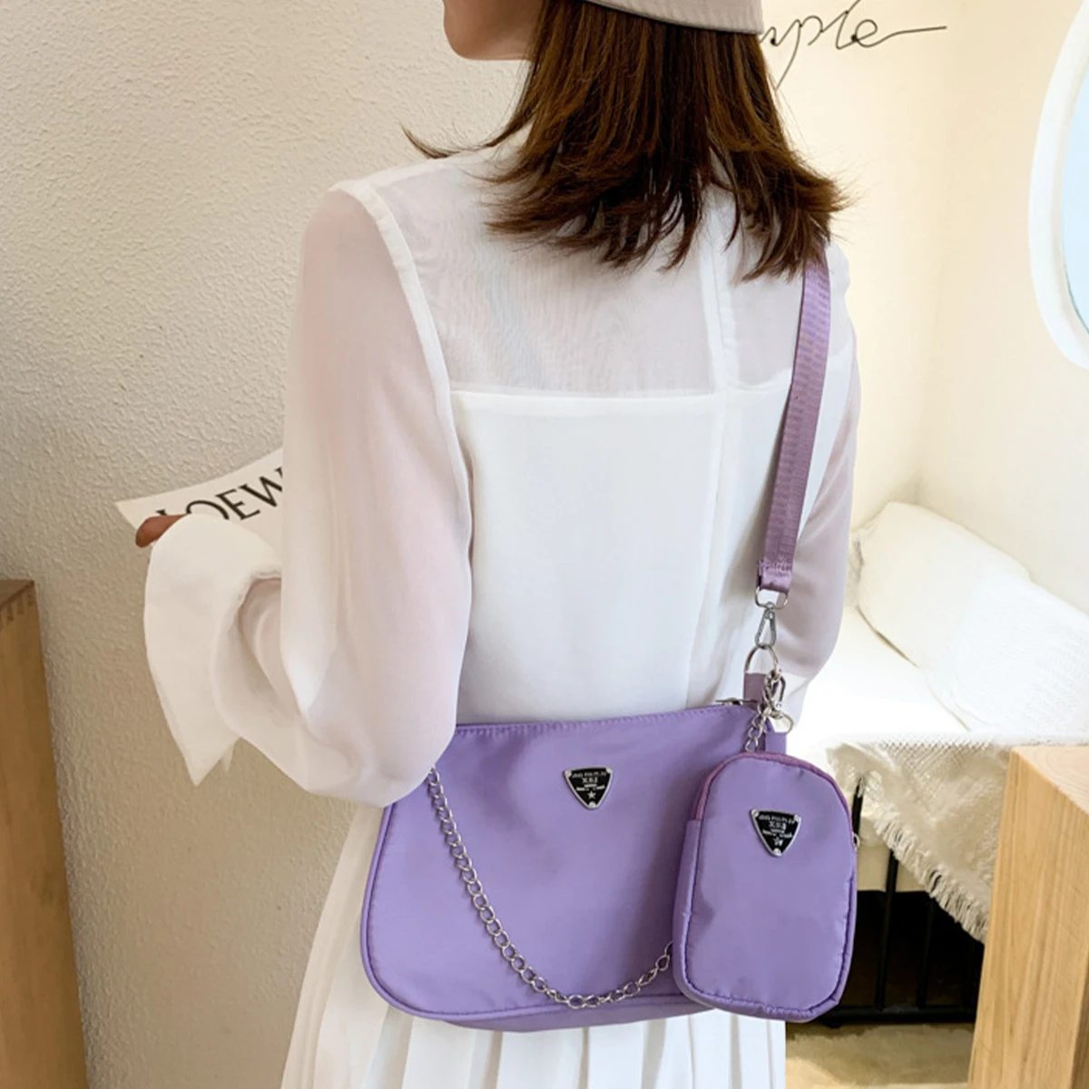 Nylon Crossbody Bag For Women Fashion Portable Casual Underarm Bag Students Cross Body Bag view 5