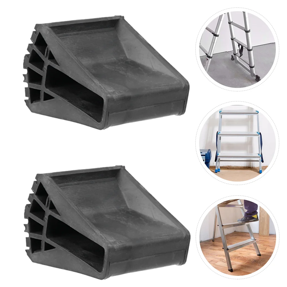 2 Pcs Folding Ladder Sliding Mat Step Foot Pads Foldable Feet Covers Anti-slip Protective Universal