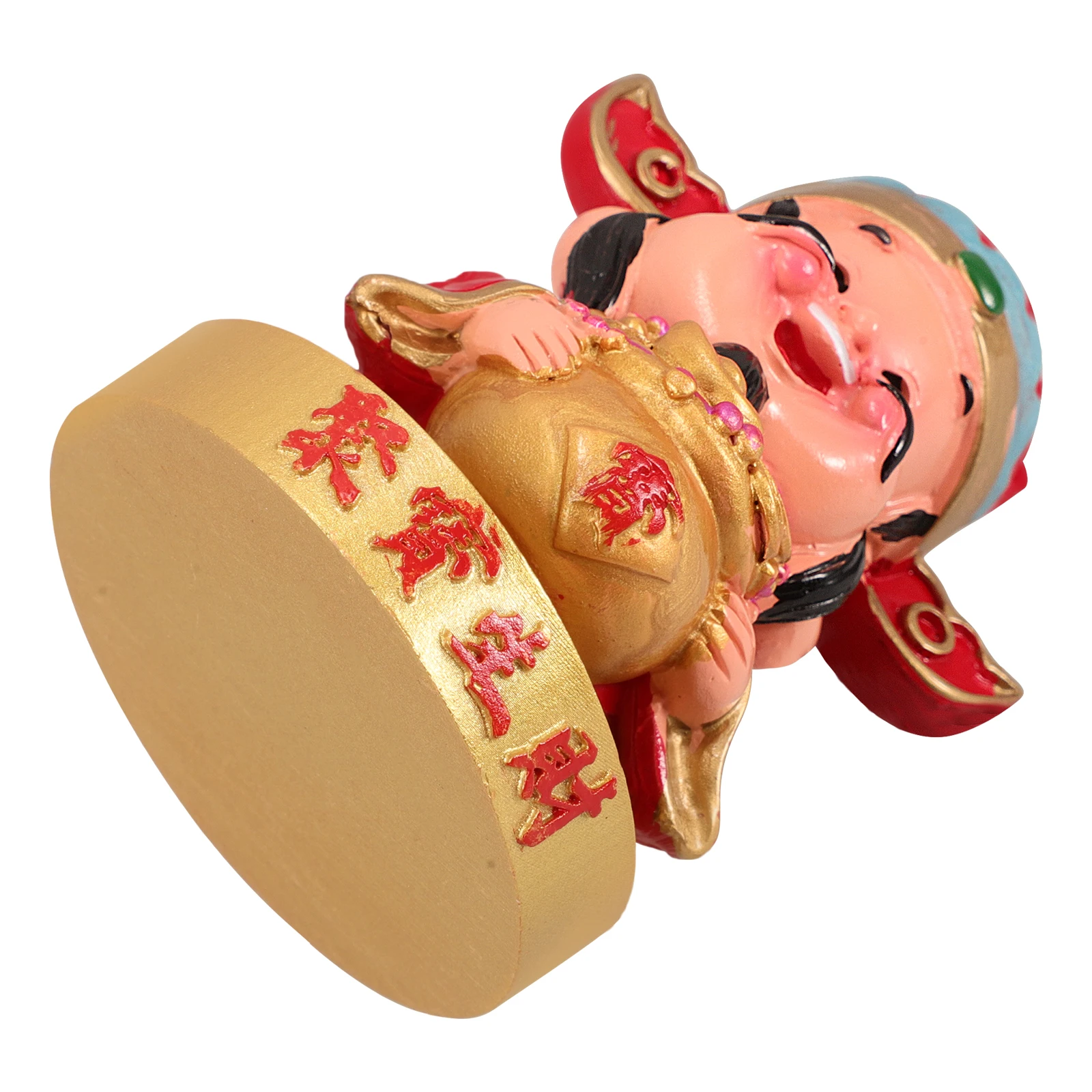 

God of Wealth Car Dashboard Decor Mini Figurine Resin naments Vibrant Colors Wealth Statue Car Interior Decorations