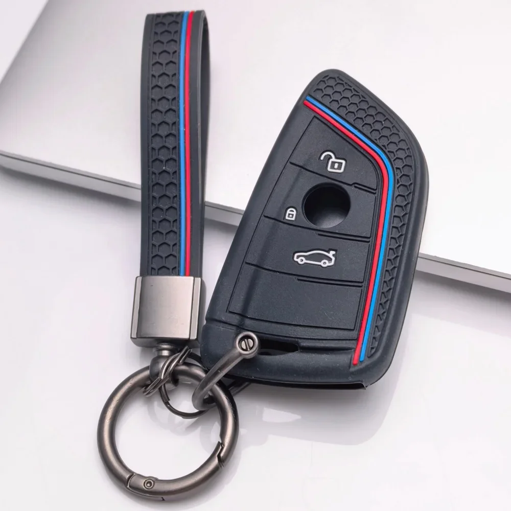 Silicone Car Remote Key Case Cover Shell Fob For BMW X1 X3 X4 X5 X6 F15 F16 G30 G20 3 5 7 Series G01 G02 G05 G11 G32 F48 F39