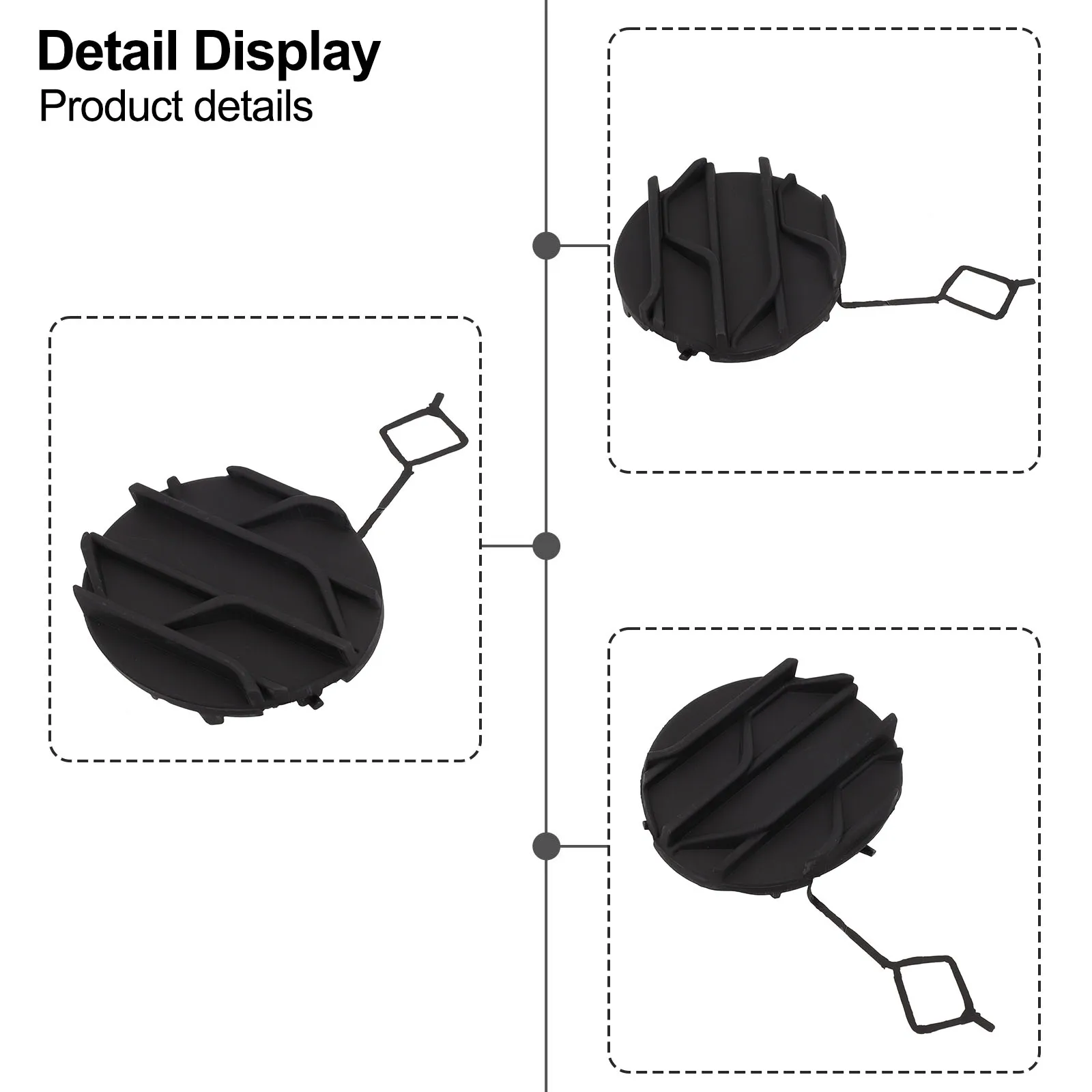 

Black Bumper Tow Hook Cap Bumper Hook Cap OEM Number 53102-0D060 OEM Number 53102-0D110 Easy Installation High-quality Materials