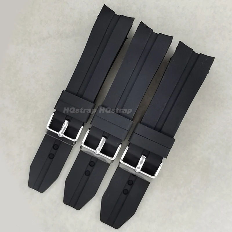 منحني نهاية سيليكون حزام 22 مللي متر 24 مللي متر 26 مللي متر حزام (استيك) ساعة الغوص لينة المطاط سوار معصمه مقاوم للماء العالمي استبدال حزام