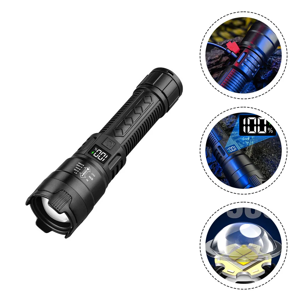 Portable Rechargeable LED Flashlights High Power MilitaryTactical Flashlight Zoom Torch Lamp For Outdoor Camping Fishing