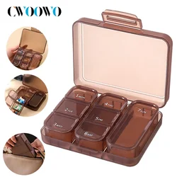 1PCS Portable Travel Pill Organizer with Dual Protection Pill Box 7 Days - Organizer Perfect Weekly Pill Case Waterproof Box