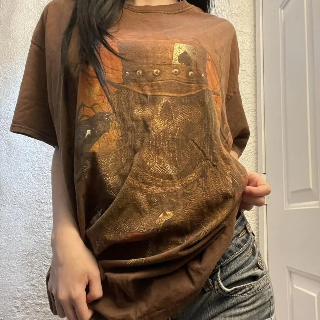 

Y2K Women's Skull Print T-Shirt Fashionable Casual Short-Sleeved Top European American Style