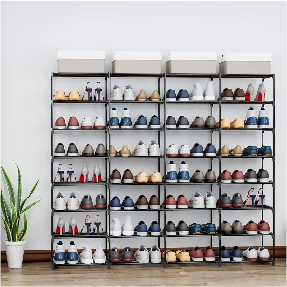 

Modern Shoe Rack Metal Shoe Rack Large Capacity 4 Rows 8 Tier 56-64 Pairs Shoes Boots Storage Organizer Shoerack Cabinet Living