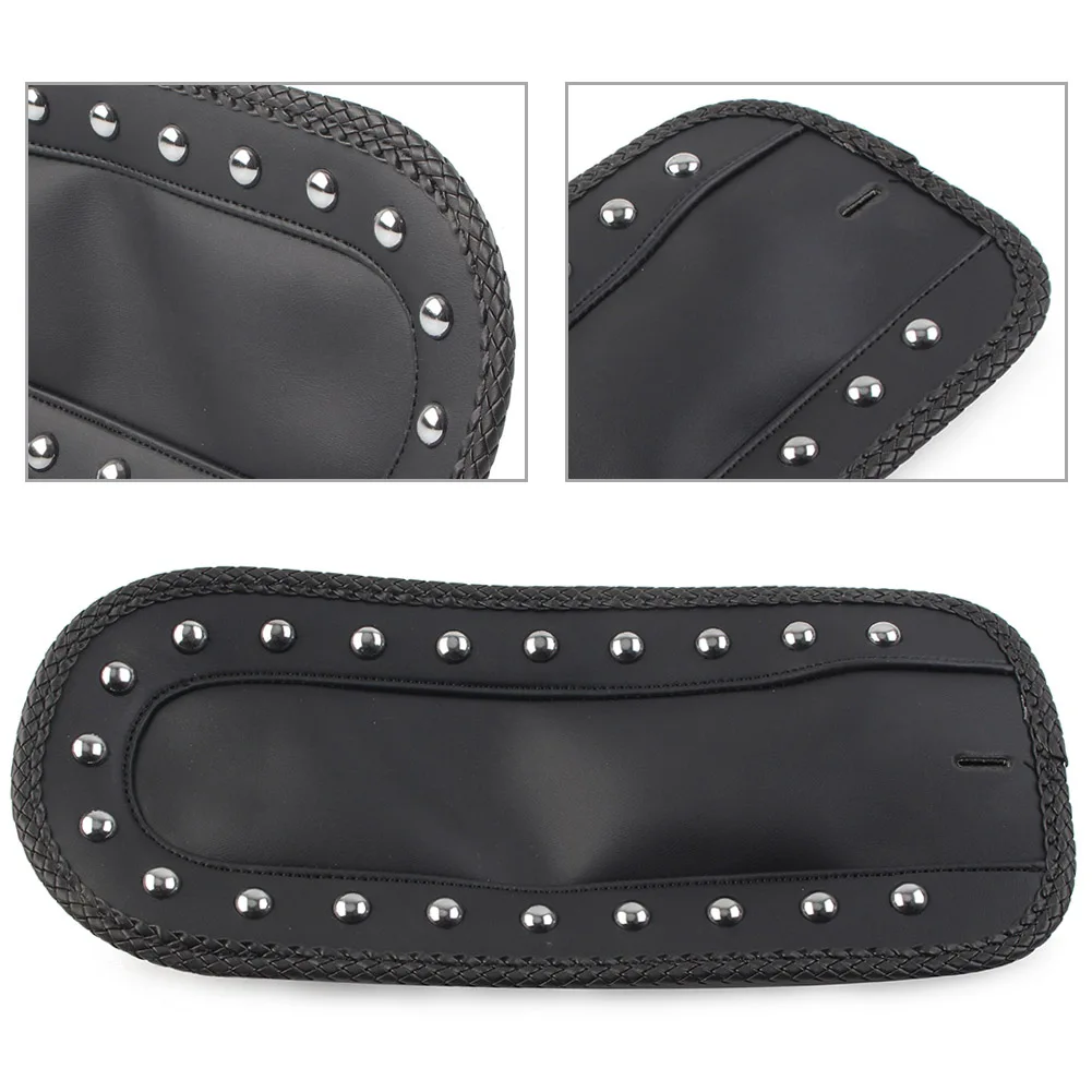 Czarny motocykl PU skórzany tylny błotnik szpilki na szelkach Solo Seat dla Kawasaki Vulcan 1500