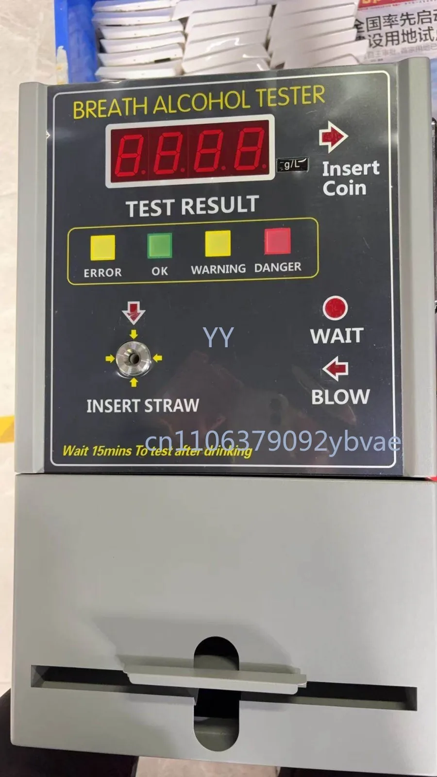 

2026 Coin Operated Alcohol Tester WG319 Breathalyzer Alcohol Detector OEM ODM