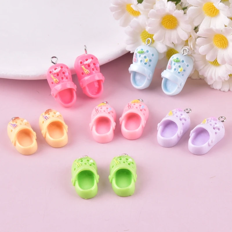 12pcs Mix Summer Ocean Slippers  Resin Charms for Earring Keychain DIY Decoration Fashion Jewelry Accessories
