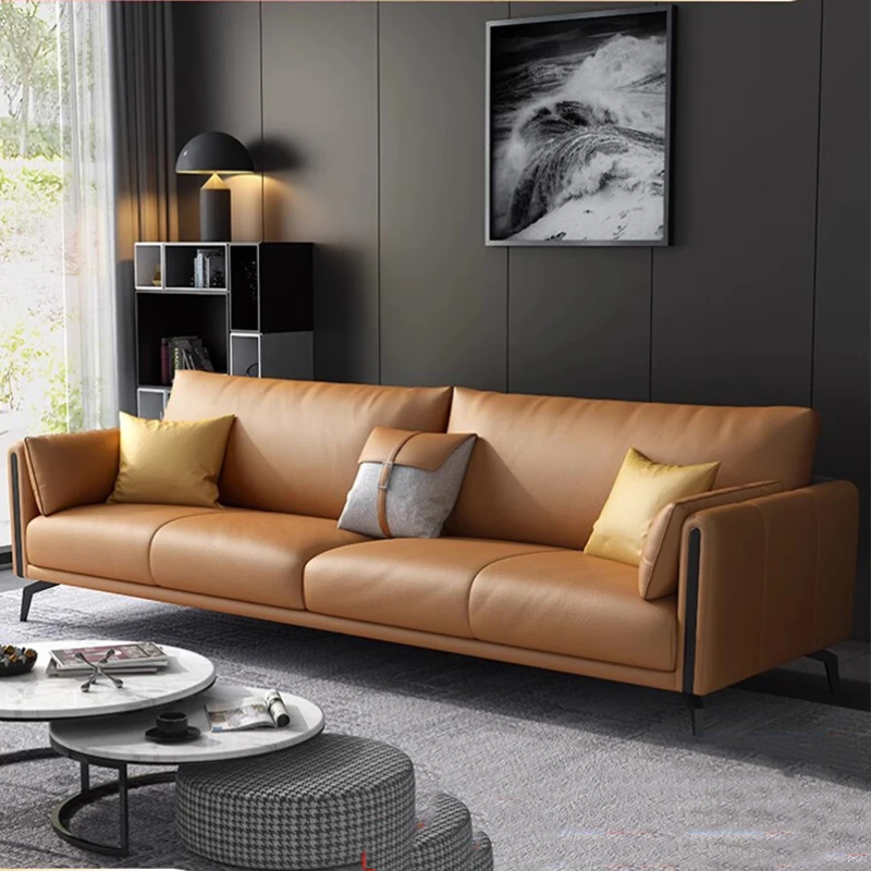 

Коричневый итальянский уникальный Диван из натуральной кожи для расслабления, чтения, большой напольный диван, затяжки, современный скандинавский салон, мебель для гостиной