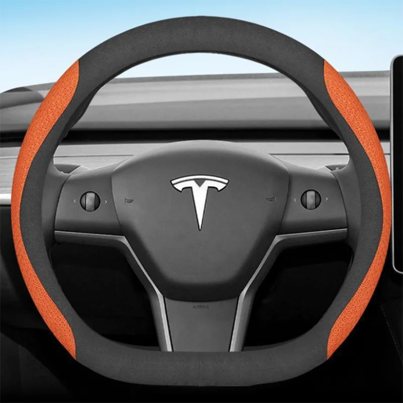 Pro tesla modelka S 3 Y 2012-2023 2013 2016 2017 2020 2021 auto vyhřívání kolo obal PU kůže 11colors protiskluzový auto příslušenství