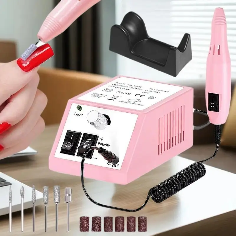 Máquina de broca de unhas portátil elétrica manicure kit cabeça polimento para gel polonês profissional ferramenta manicure equipamentos salão beleza