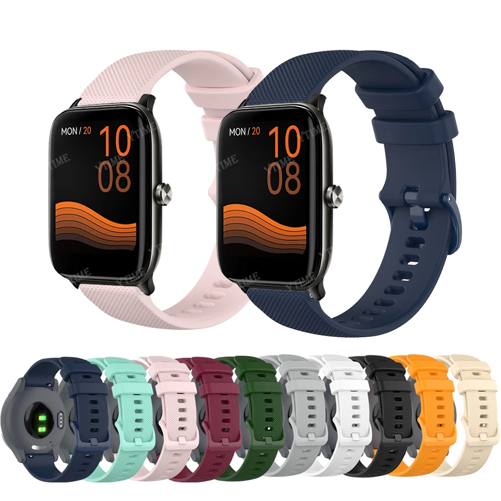 Bracelet de montre 20mm 22mm pour Xiaomi Haylou solar LS05/GST /RT2, en Silicone pour Haylou RS4 Plus/LS12, accessoires de Bracelet