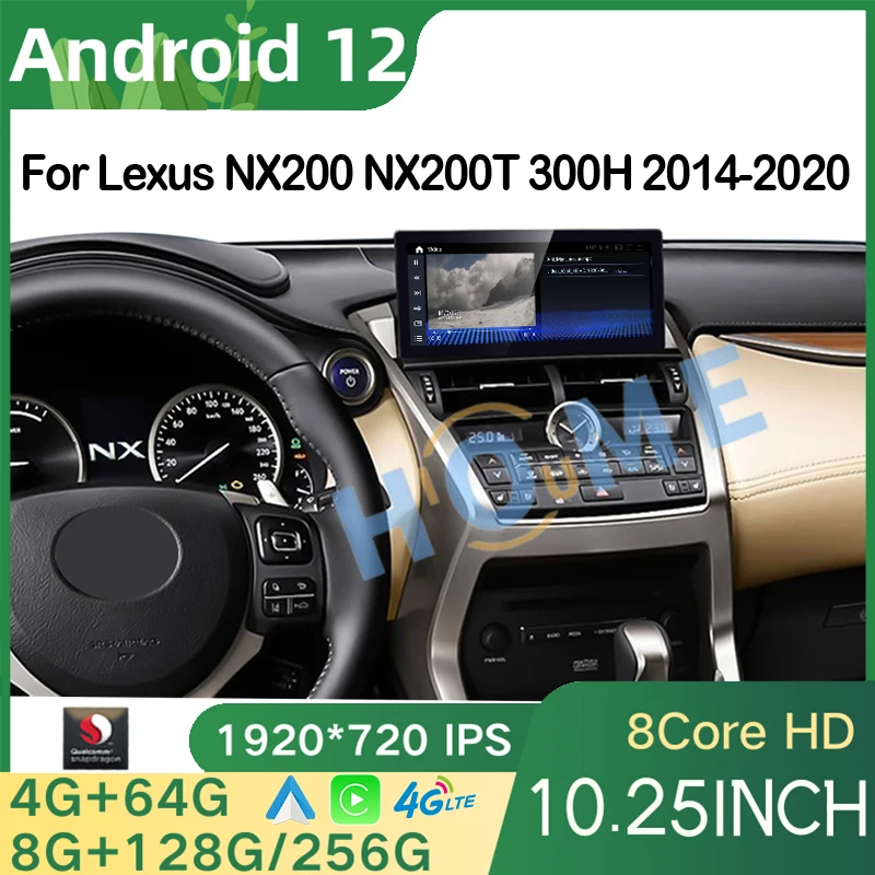 

Car Radio CarPlay Qualcomm Android 12 GPS Navigation For Lexus NX NX200 NX200T 300h Multimedia Player Autoradio Stereo 14 - 2022