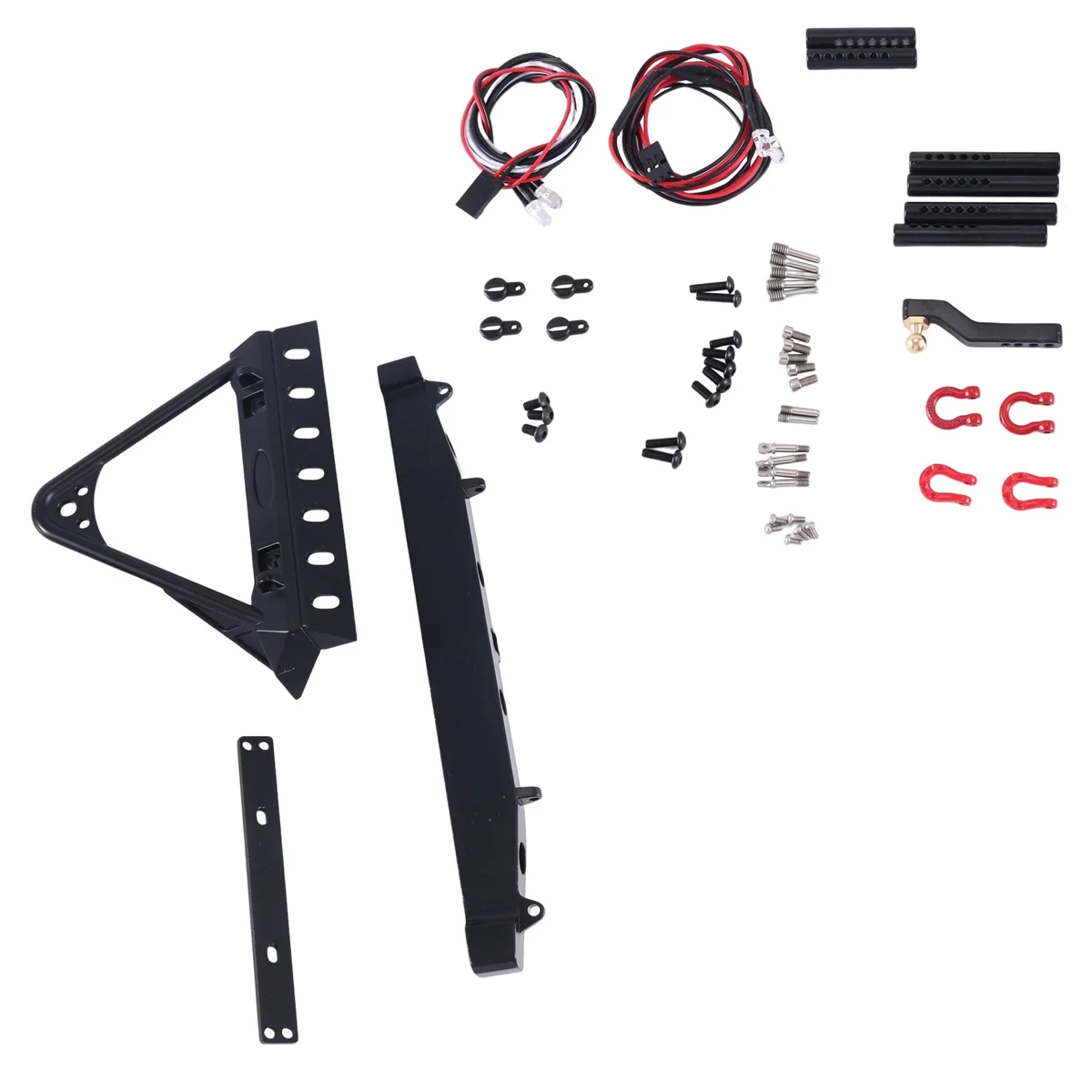 Metal Front and Rear Bumper with Lights for Axial SCX10 90046 SCX10 III AXI03007 Traxxas TRX4 1/10 RC Crawler Car