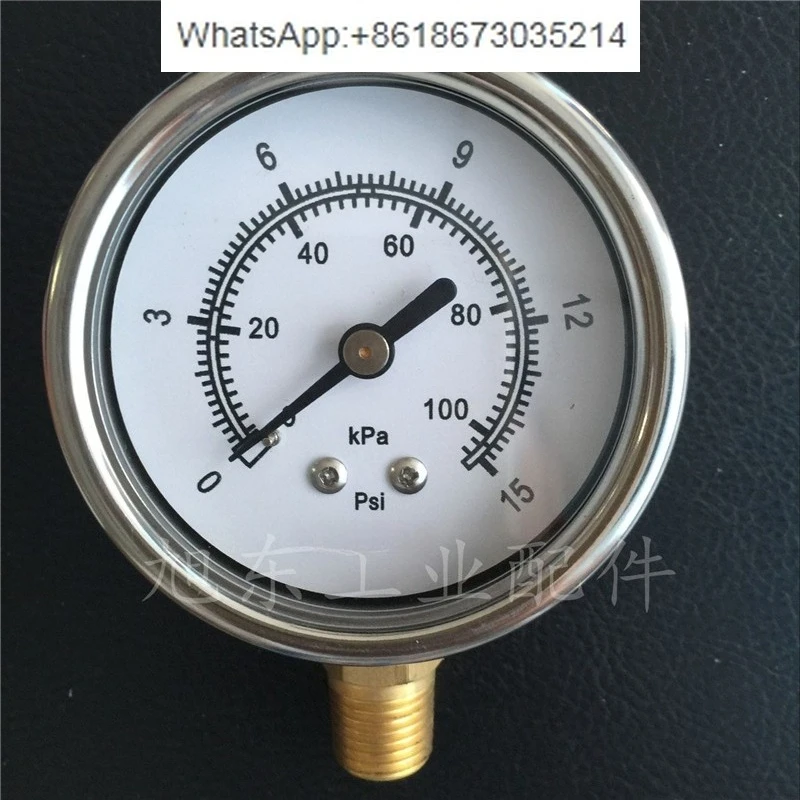 

Stainless steel 0~ 15/30/60/100/160/600PSI American standard barometer pressure gauge