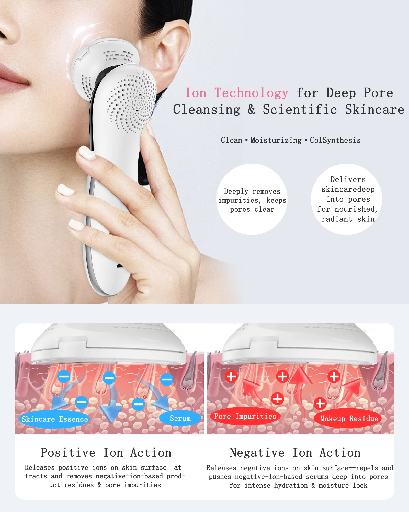 MAXGROOM EMS masajeador Facial Lifting LED fotones limpieza profunda de la piel de los ojos eliminación de arrugas calor vibración cuidado de la piel dispositivo de belleza