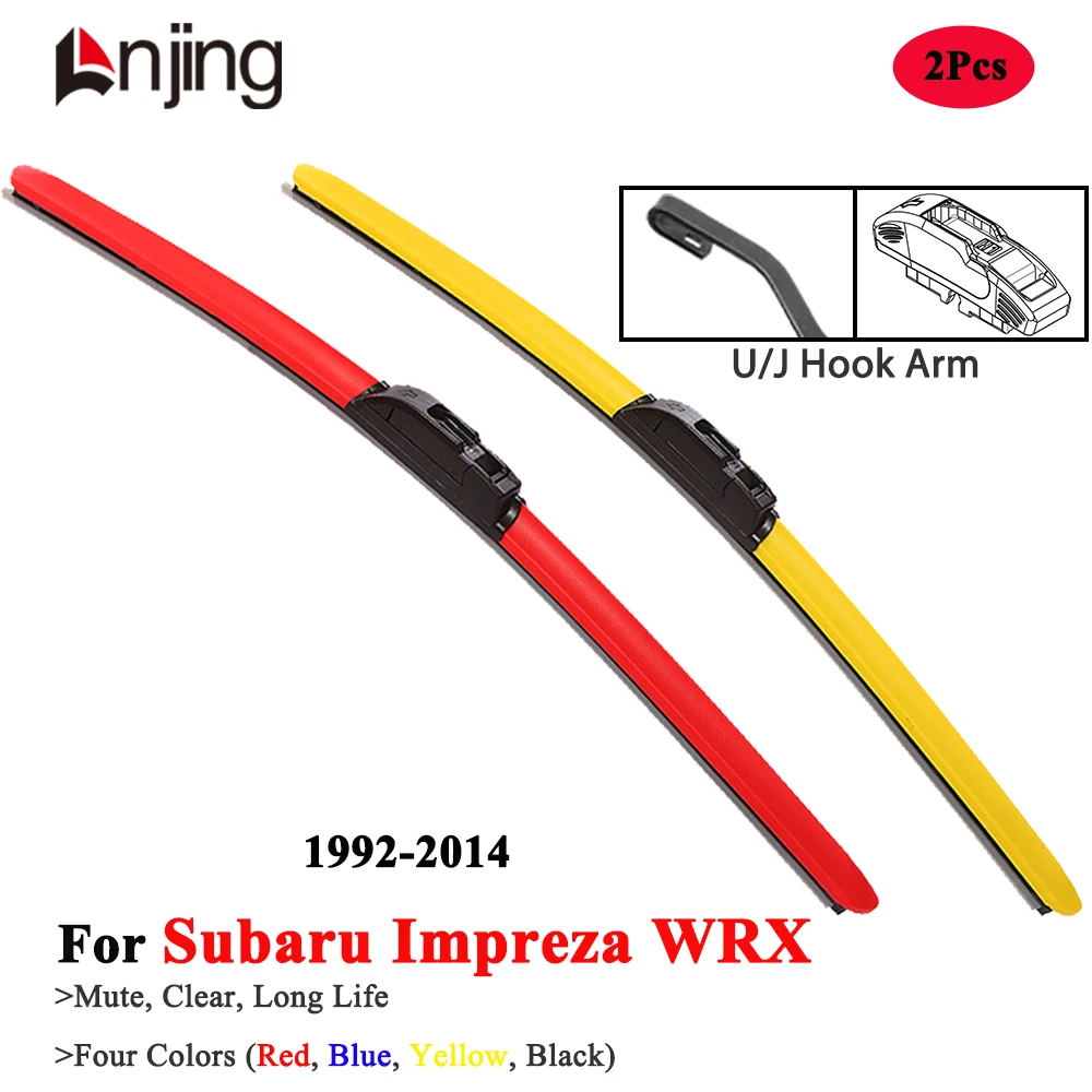 

LNJING Colorful Hybrid Wiper Blades For Subaru Impreza WRX GC GG GE 1992 2000 2004 2006 2009 2011 2012 2013 2014 Car Accessories