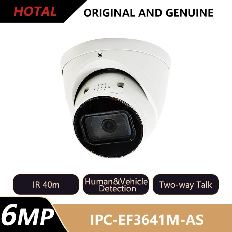 6MP Fixed-Focal IP Camera IR 40m Two-way Talk Perimeter Protection Face& Object Detection People Counting IP67 PoE SD Card Slot