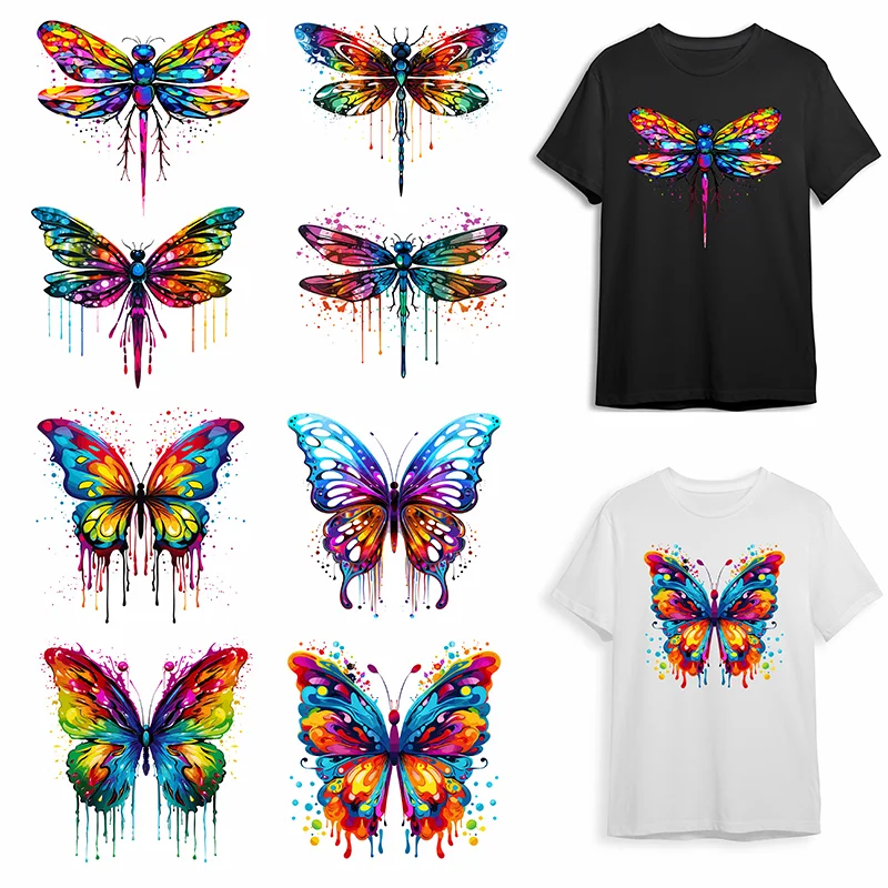 Butterfly Beautifu Iron Sticker For Clothing Girls T-shirt Patch Women's Hoodie DIY Painted DTF