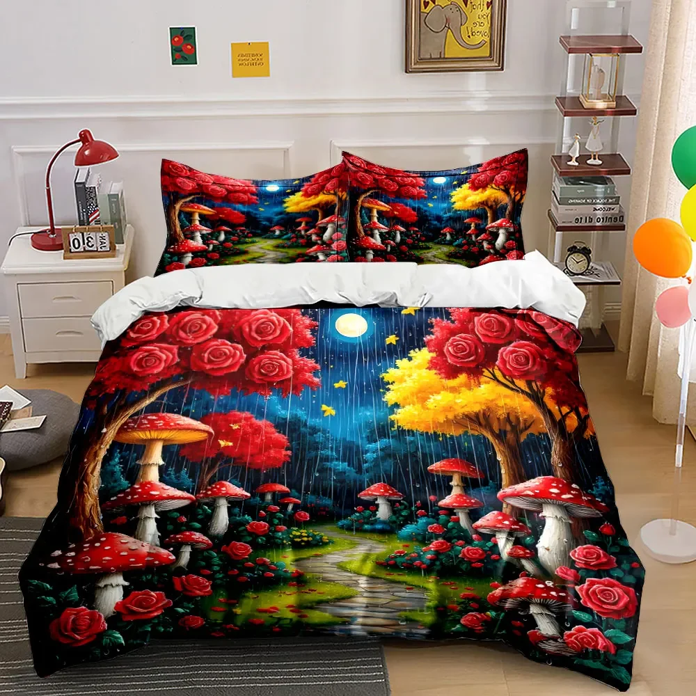 Fairy Forest Decorative Set Soft Comfortable Duvet Cover Bedding Set Included 1*Duvet Cover & 2*Pillowcases, gift