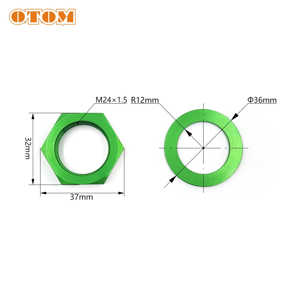 OTOM Motocross CNC Steering Stem Nut M24xP1.5 For KAWASAKI KX125 KX250 KX250F KX250X KX450 KX450X KLX450R Motorcycle Accessories