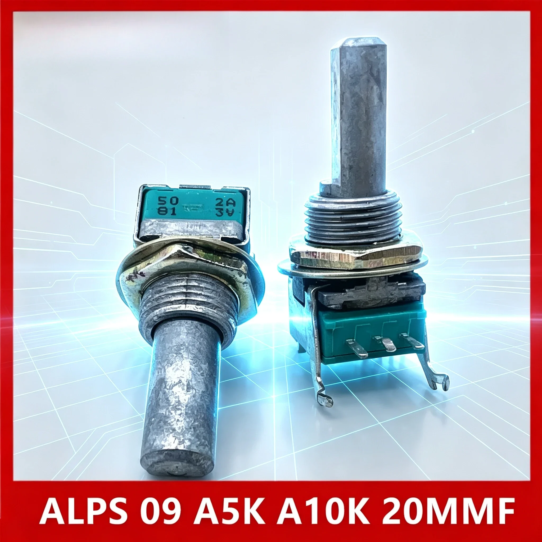 Precision ALPS 09 RK09 Potentiometer for A5K A10K B10K B100K 20MMF D-Shaft 10PCS/LOT