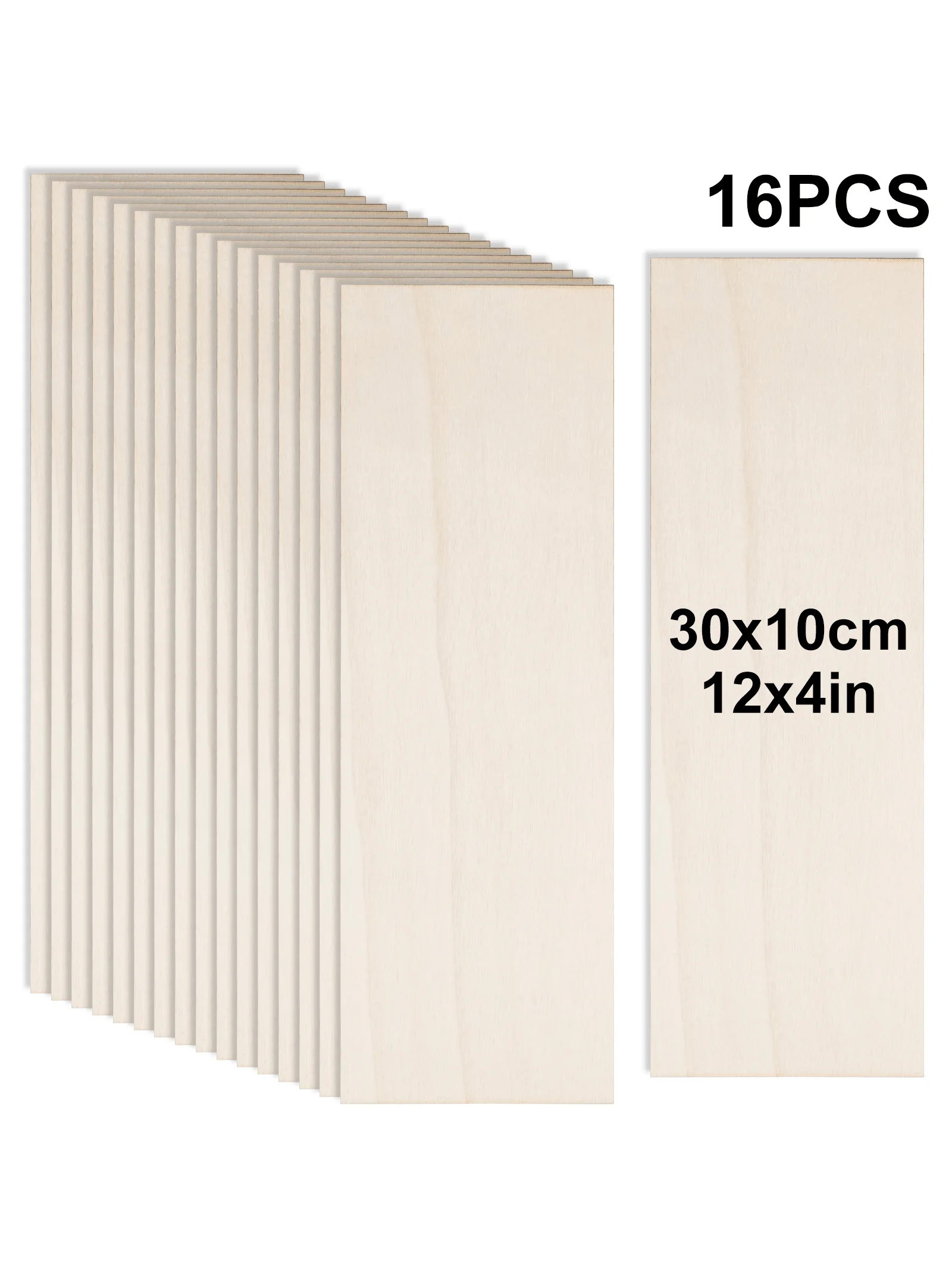 

4/8/16pcs wood Sheets for Crafts 12 x 4 x 1/16 Inch-3 mm Thick Unfinished Wood Sheets Thin Plywood Boards for Drawing, Painting,