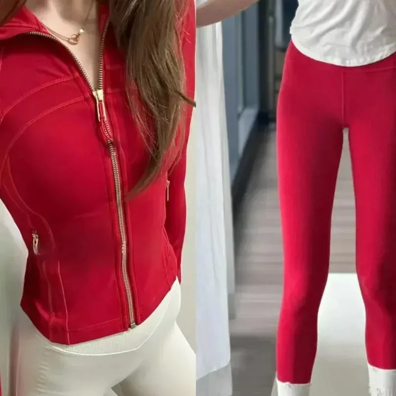 

2025 Gold Label Short Sport Jacket Set Women's Yoga Clothes Slimming Fitness Jacket Active Wear Exercise Clothing Female