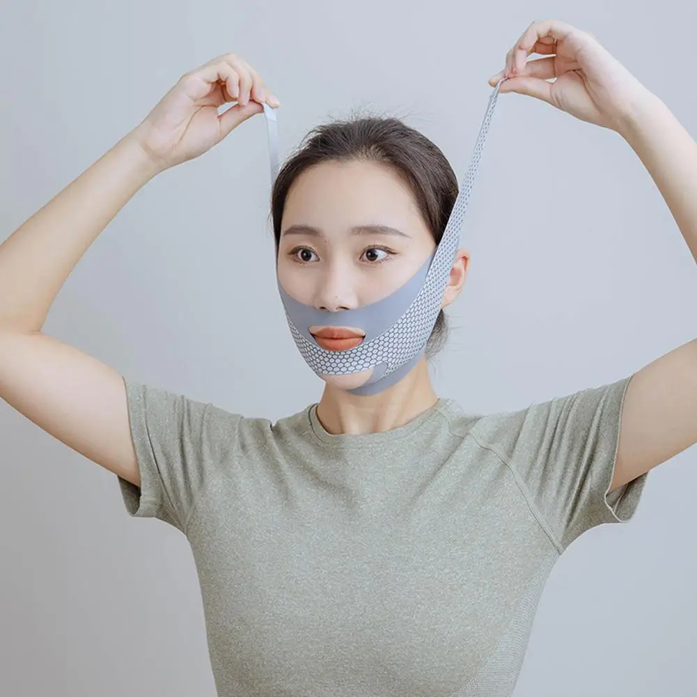 Double-Deck Face Slimming BANDAGE Face Lifting เข็มขัดกระชับสายรัด V Slim STRAP เครื่องมือ Slimming Double Facial Mask Line Face R8U3