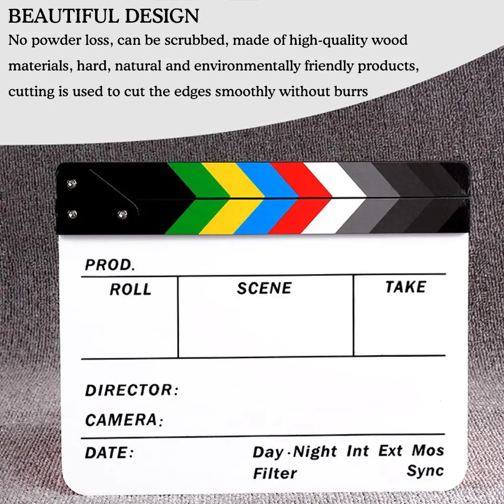 Colorful Director\'s Board Movie Clapperboard Creative Props Craft Film Photography Board Wooden Online Prop Store Cut Photo J4E4