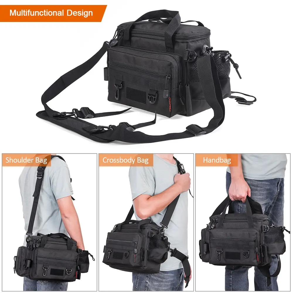 Waterproof Fishing Bag Large Capacity Lure Fishing Tackle Pack 1000D oxford fabric Outdoor Fishing Shoulder Bag Waist Bag