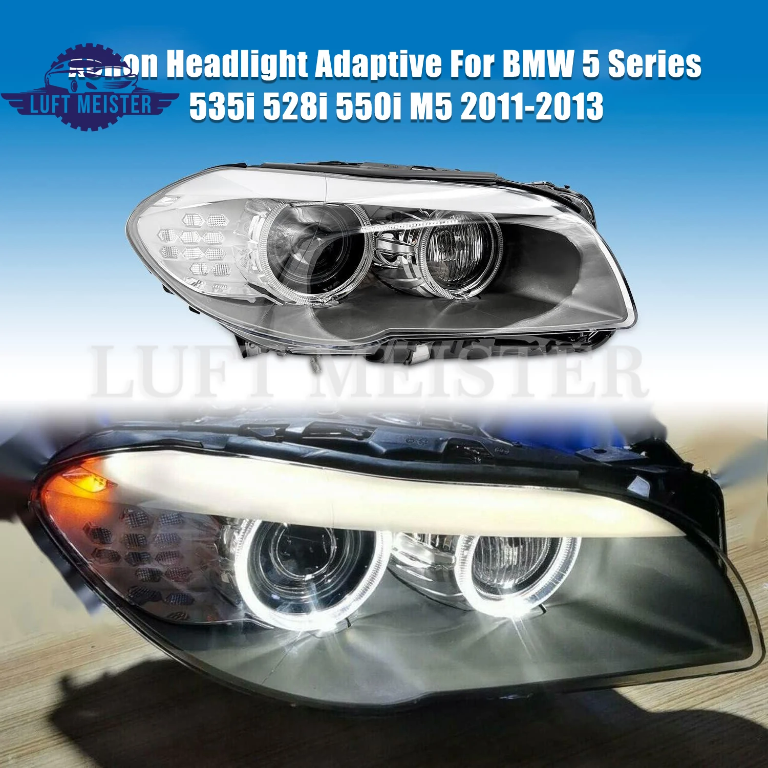 1pcs Left Right Dual Xenon Headlights For BMW 5 Series 2010-2013 63117271905 63117271907 With AFS AHL With Module&Bulb