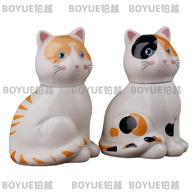 Pet Urn for Ashes Ceramic Cat Memorial Box Sealed Moisture Proof Container for Dog Keepsake Casket Cremation Remembrance Gift