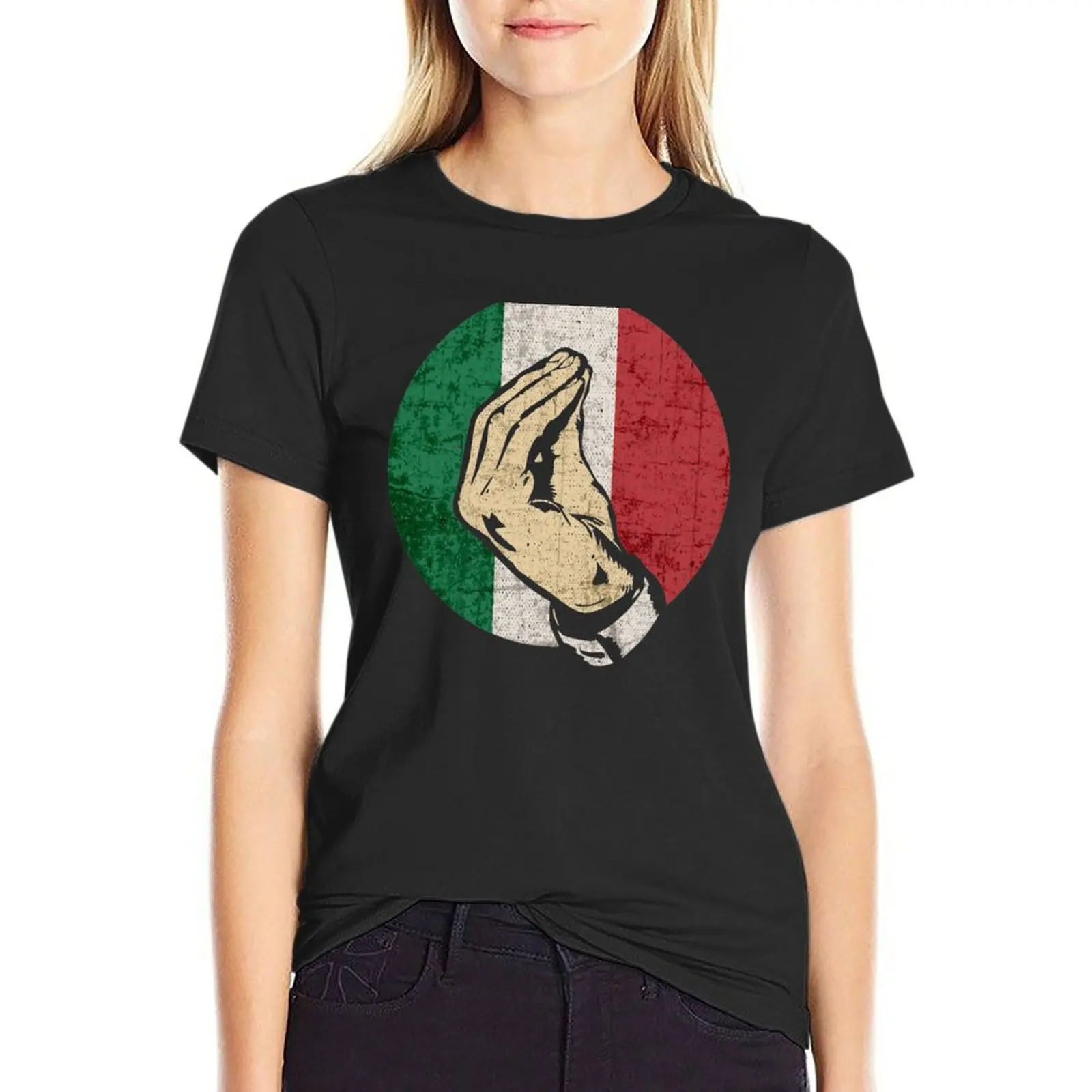 

Italian Hand Gesture Sing Language Funny Italy Flag Vintage T-Shirt graphic t shirt aesthetic clothes summer blouses woman 2023