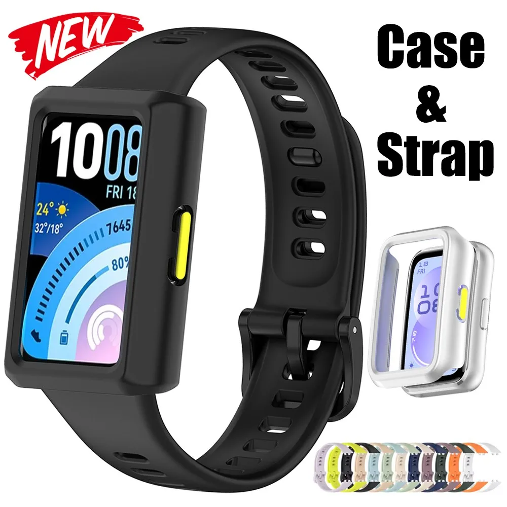 

PC Case Silicone Strap For Huawei Band 11Pro 2in1 Shell For Huawei Band 11 Pro Bracelet Sport SmartWatch Wristband Accessories