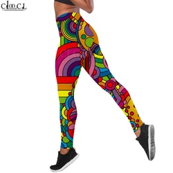 MSIEESO Casual Women Legging Colorful Cartoon Pattern 3D Printed Trousers High Waist Stretch Seamless Legging Sportswear