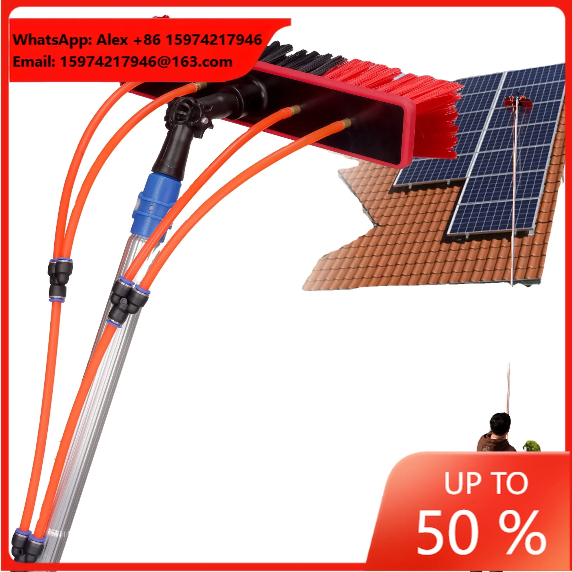 2025 High Quality Ultra Light Telescopic Cleaning Tools Water Fed Poles For Glass Solar Panel Window Cleaning System Brushes