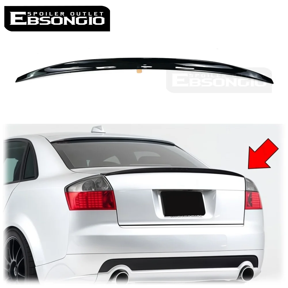 Für Audi A4 B6 B7 2002-2008 Heckklappen-Spoiler Ducktail Lippe Flügel Schwarz Carbon Auto-Tuning Zubehörteil