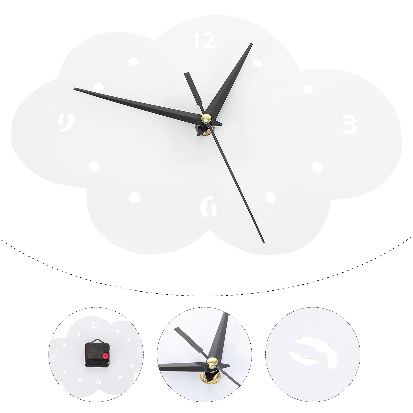 

Cloud Wall Clock Living Room Decor Decoration for Kids Silent Hanging Cartoon Clocks