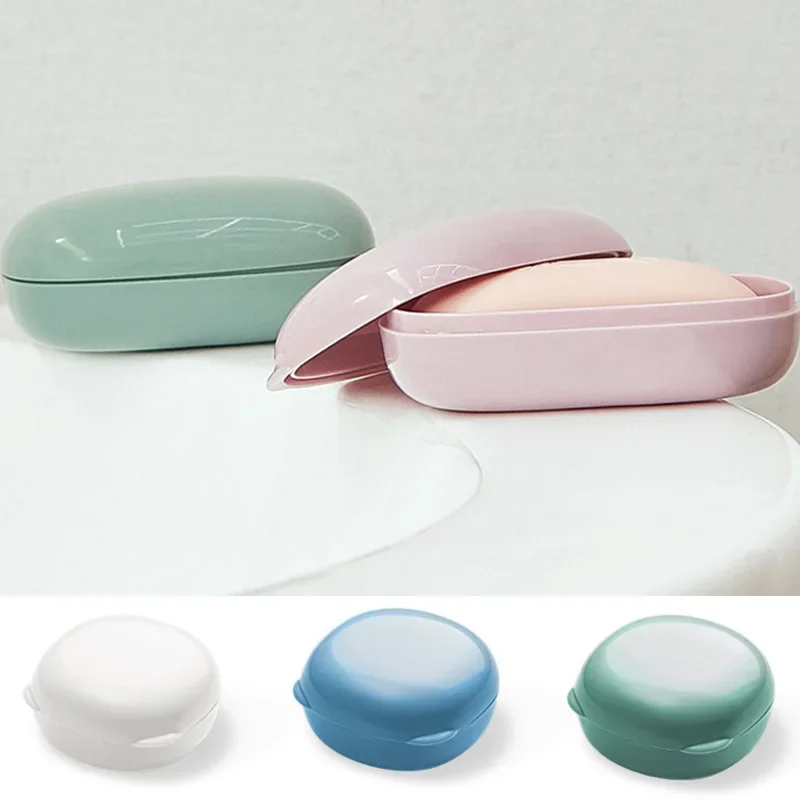 Cute Travel Soap Box Portable Soap Dishes Tray with Lid Waterproof Sealed Soap Container for Bathroom Shower Bathroom Gadgets