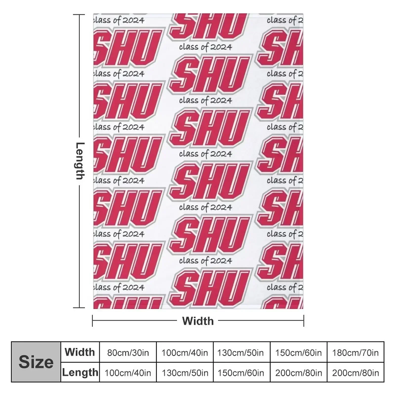Sacred Heart University Class of 2024 Throw Blanket couch cozy soft plush fuzzy picnic outdoor blanket