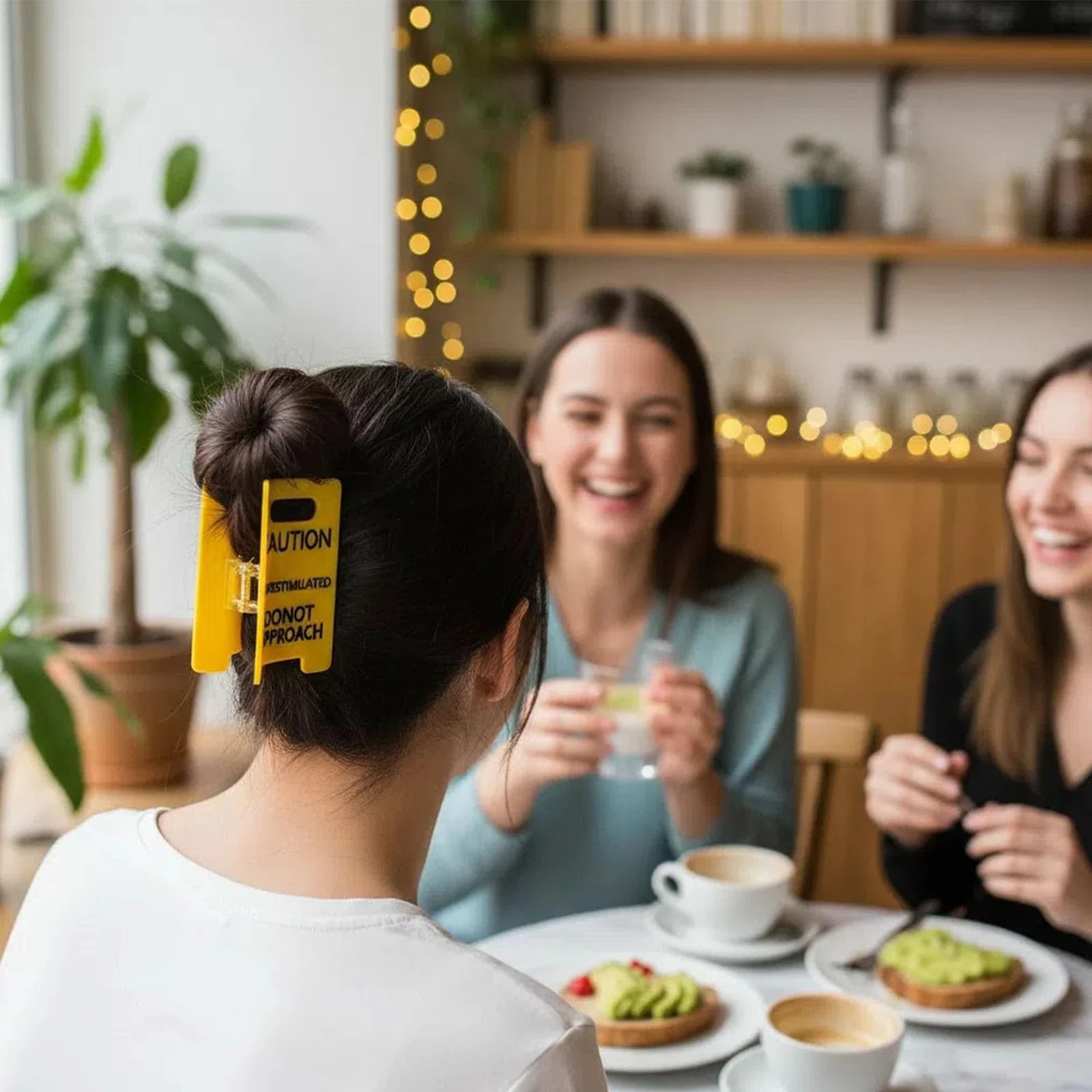 

Do Not Approach Sign Hair Claw Clip Funny Yellow Hairs Clips Gift for Women Girls Weird But Adorable Gift